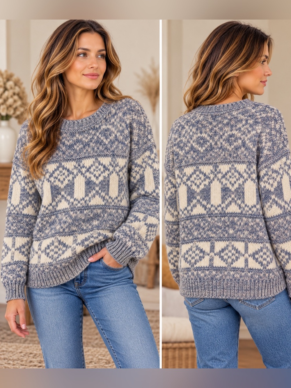 GAP Fair Isle Sweater L Alpaca Wool Nordic Cottagecore Grandpacore Heritage